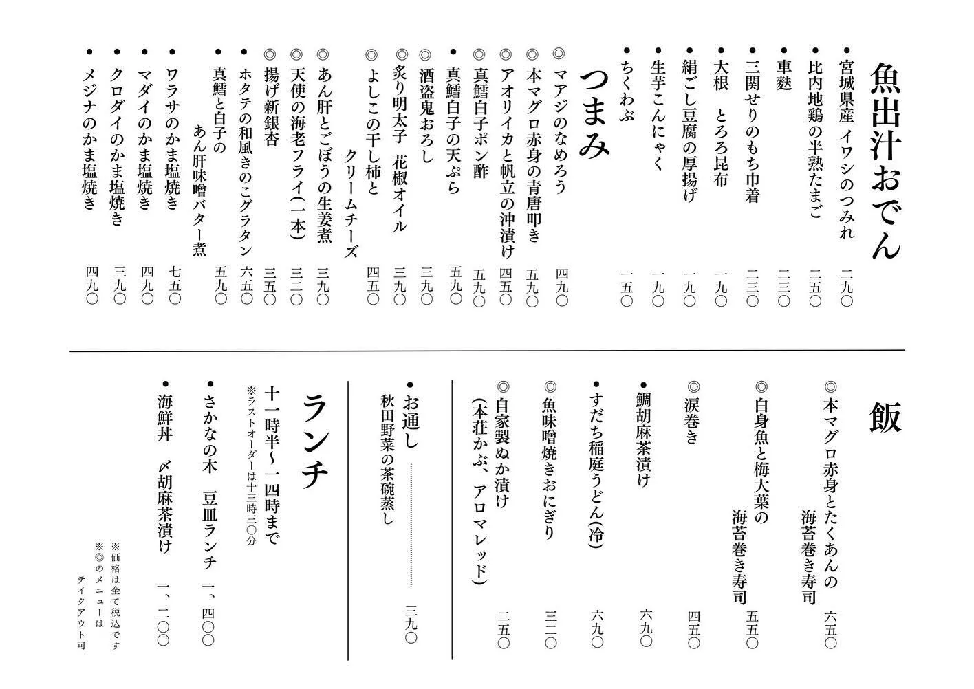 さかなの木、12月4日のメニューです。