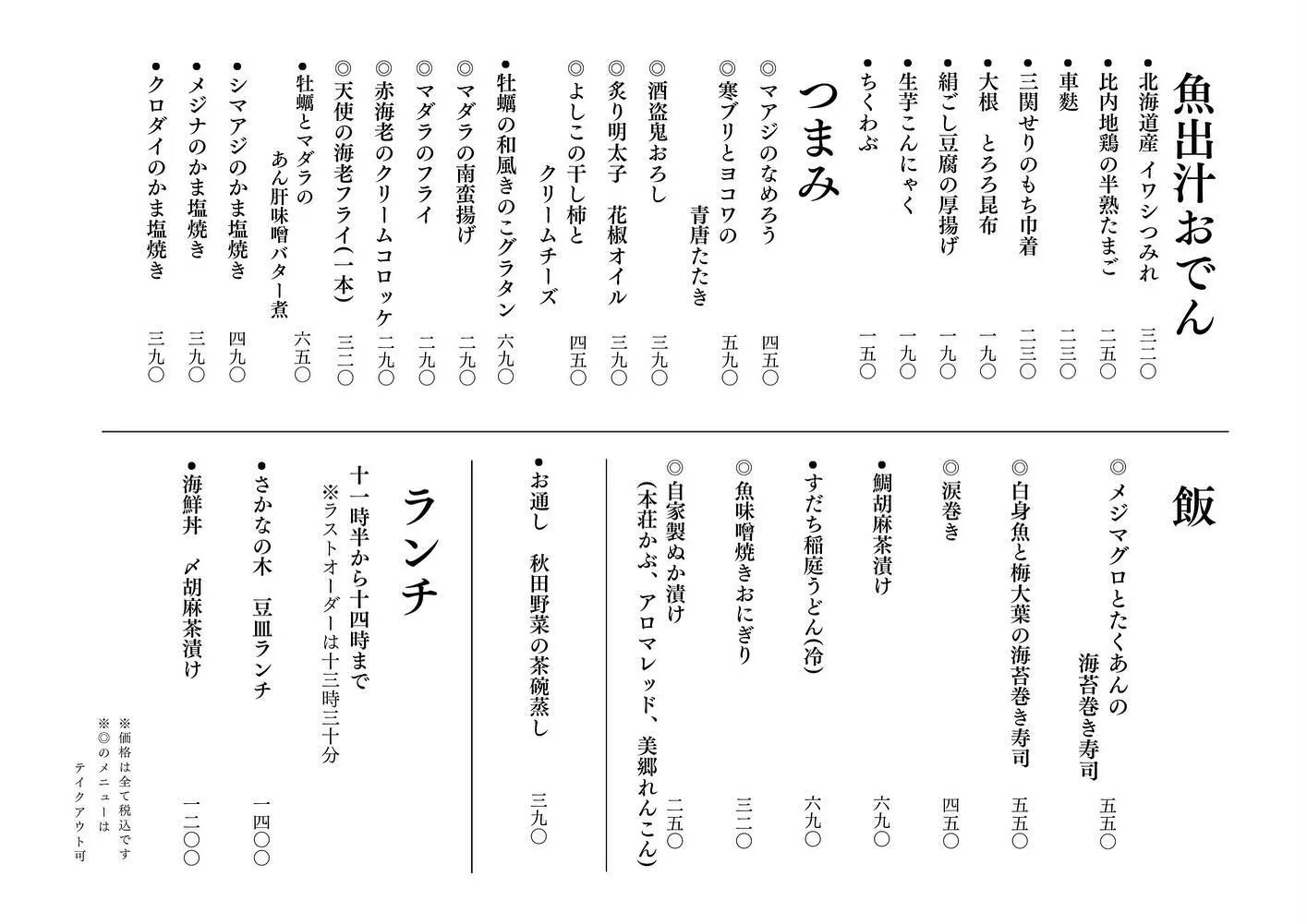 さかなの木、12月21日のメニューです。