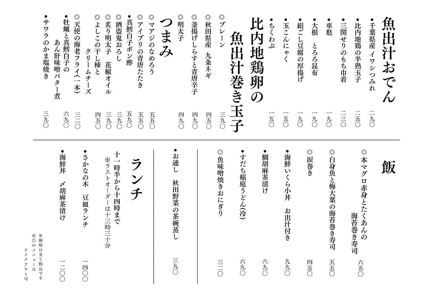 さかなの木、2月6日のメニューのです。