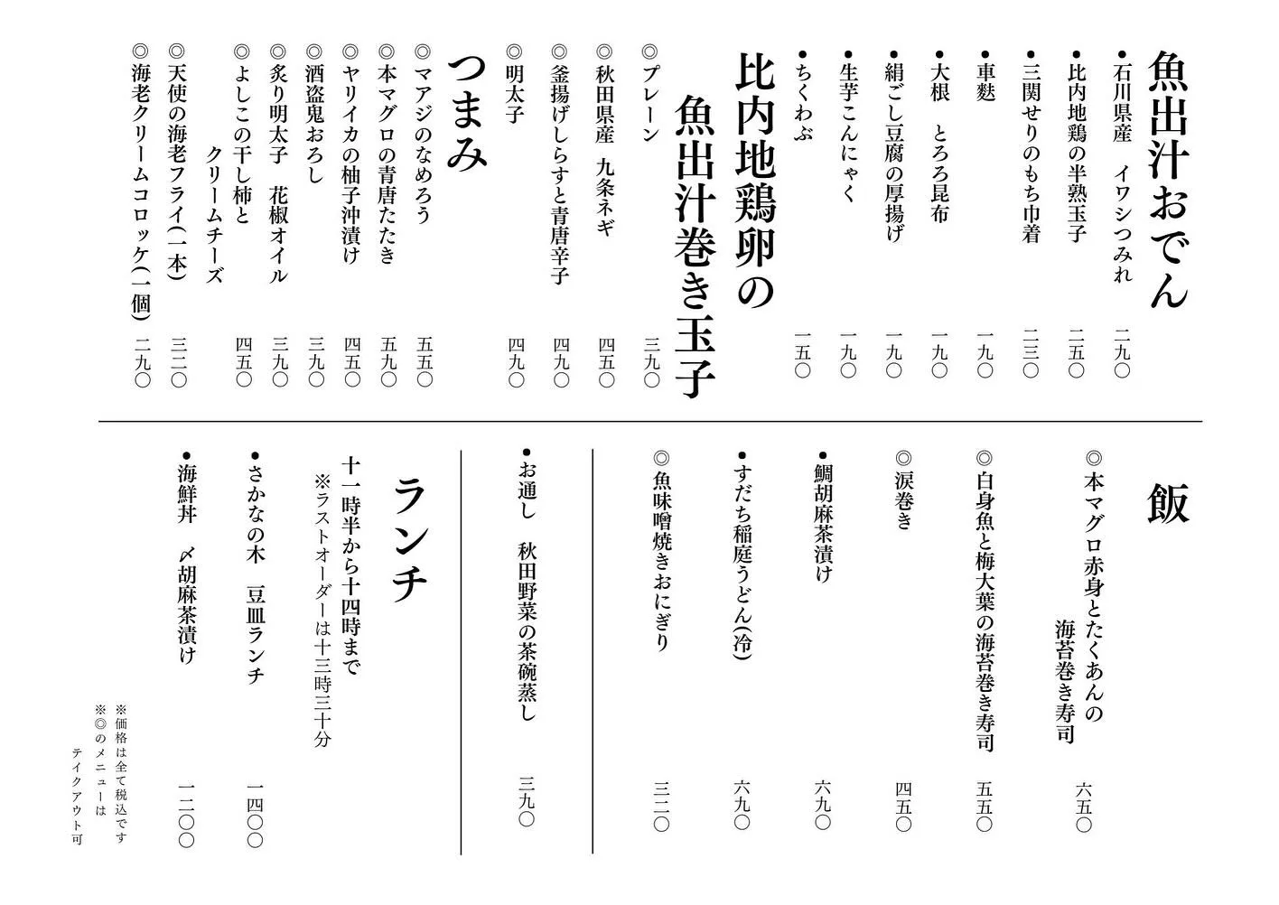 さかなの木、2月19日のメニューです。