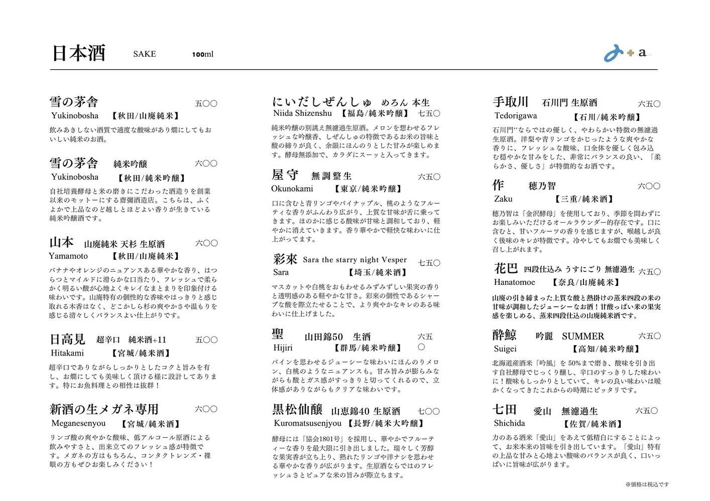 さかなの木、4月24日のメニューです。