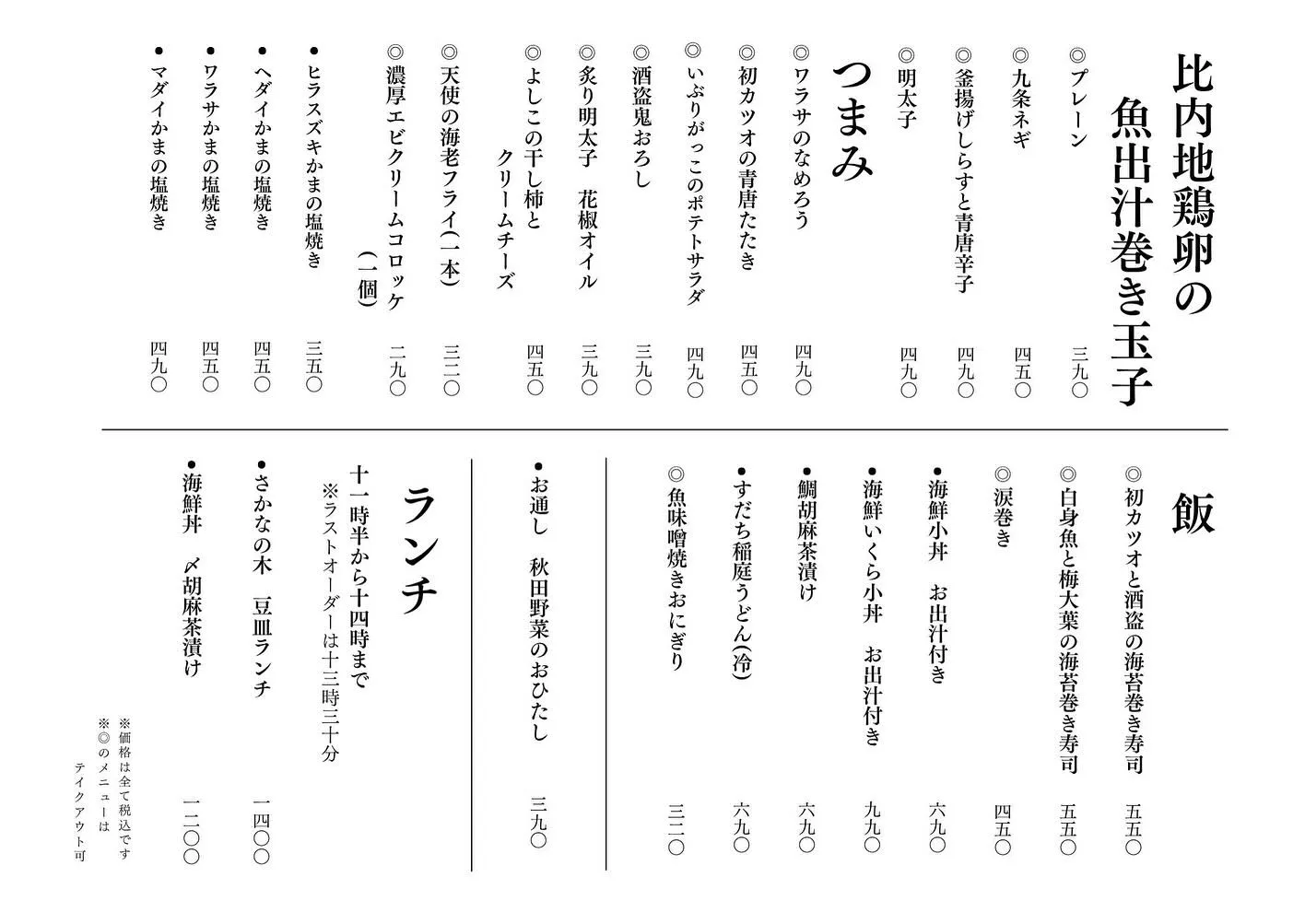 さかなの木、6月10日のメニューです。