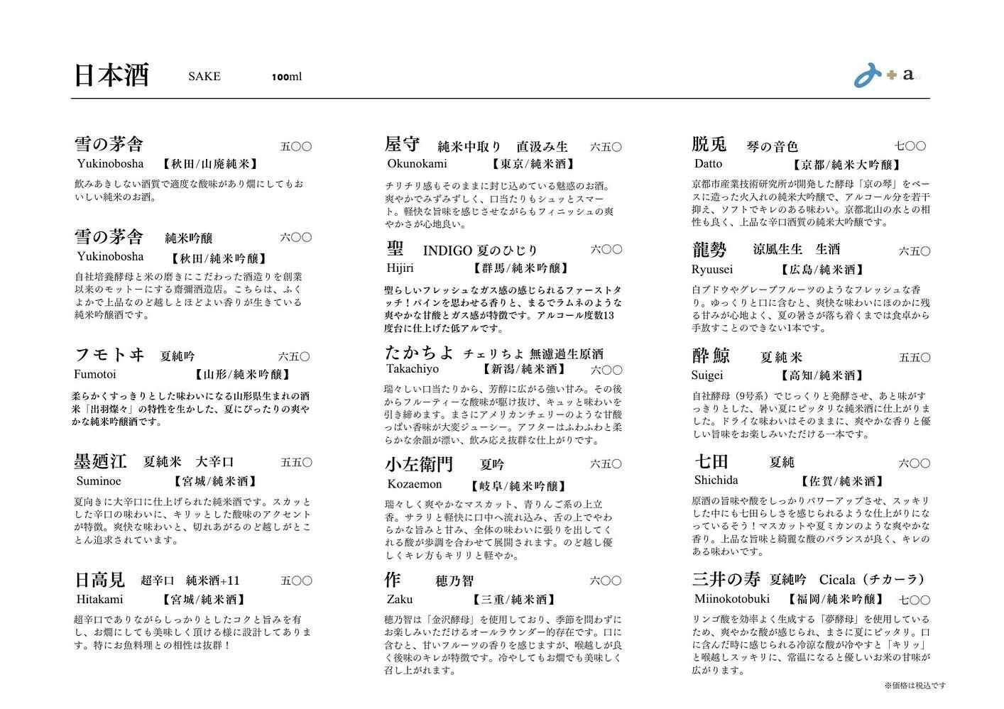 さかなの木、6月111日のメニューです。