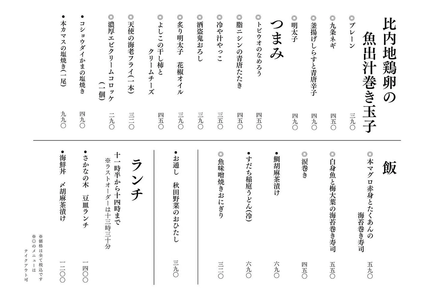 さかなの木、6月20日のメニューです。