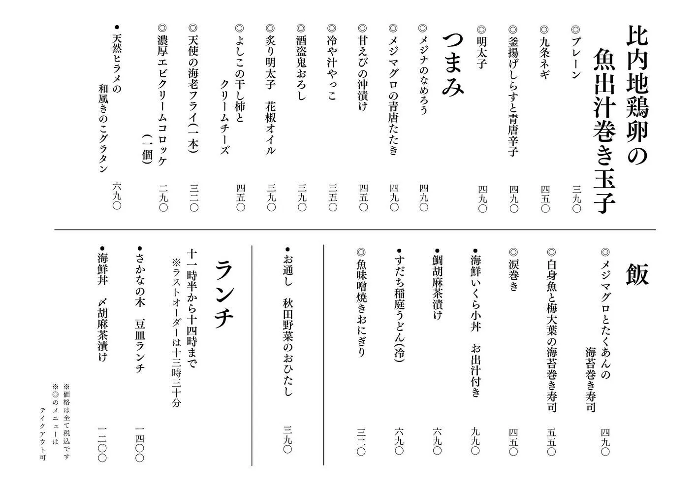 さかなの木、6月25日のメニューです。