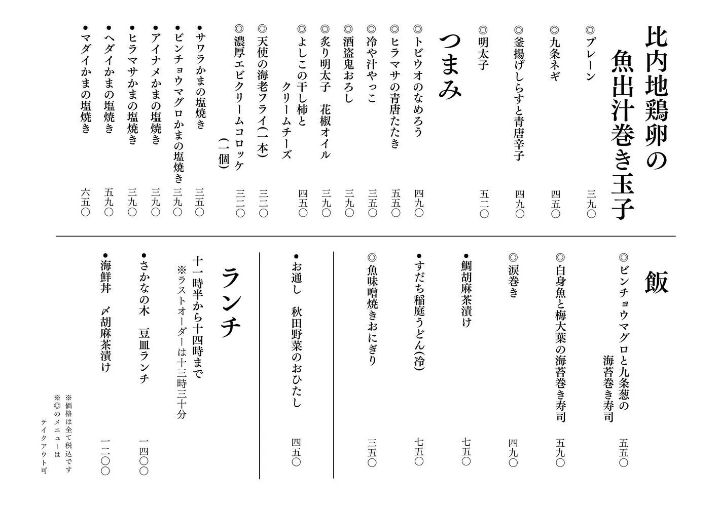 さかなの木7月12日のメニューです。