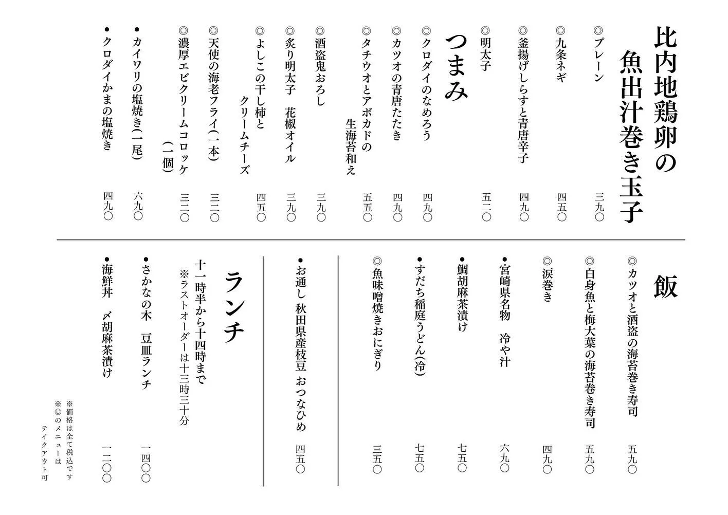 さかなの木8月4日のメニューです。