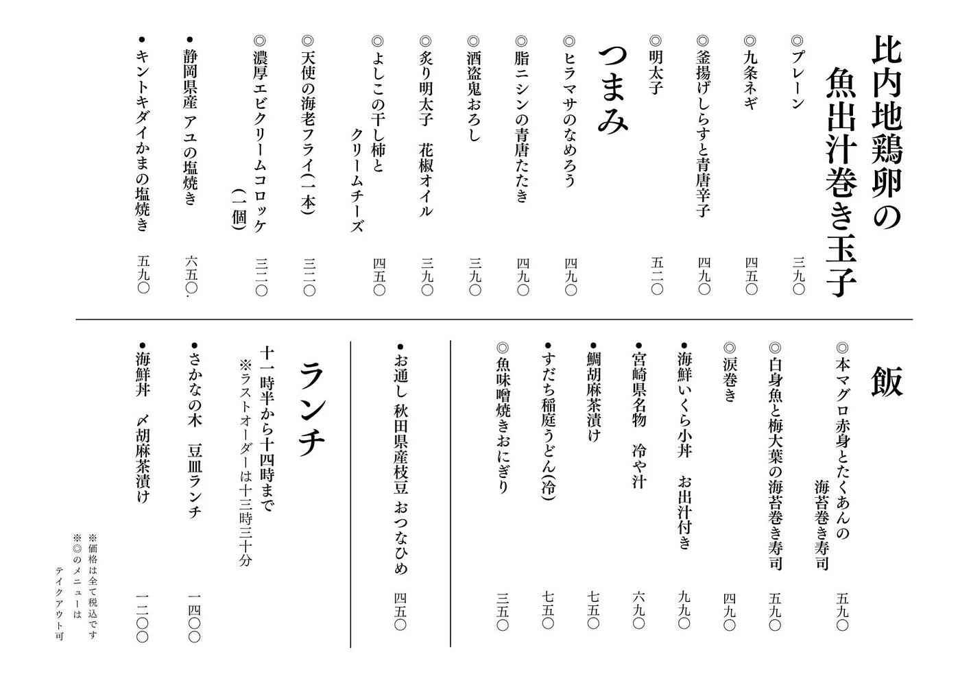 さかなの木8月7日のメニューです。