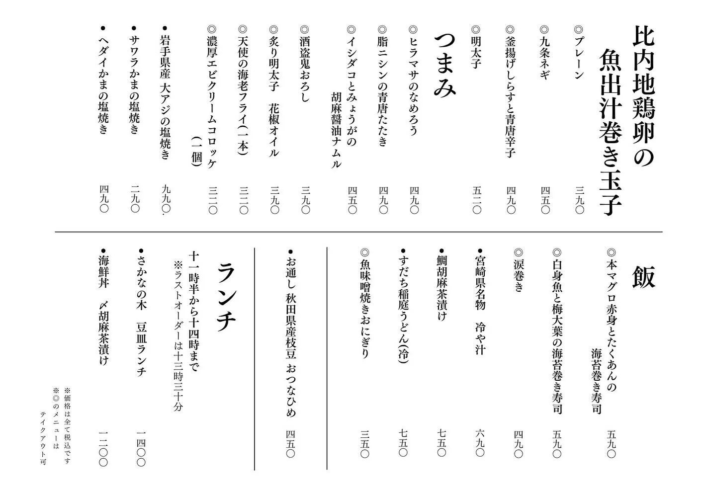 さかなの木8月8日のメニューです。