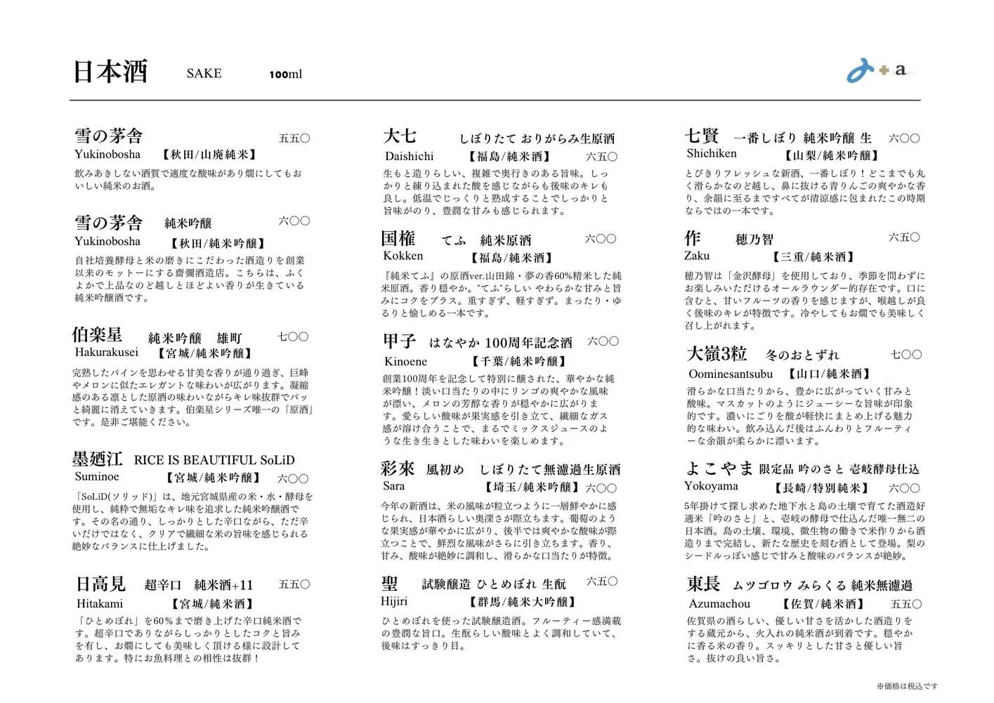 さかなの木11月20日のメニューです。