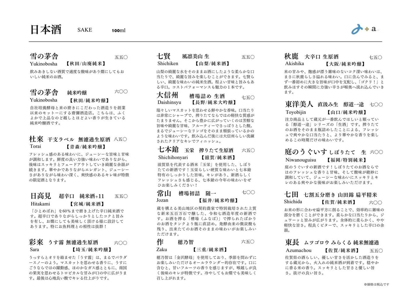 さかなの木12月3日のメニューです。