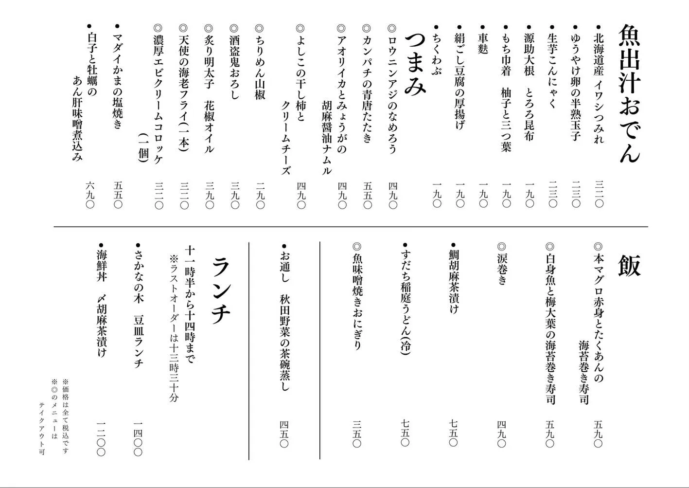 さかなの木12月10日のメニューです。