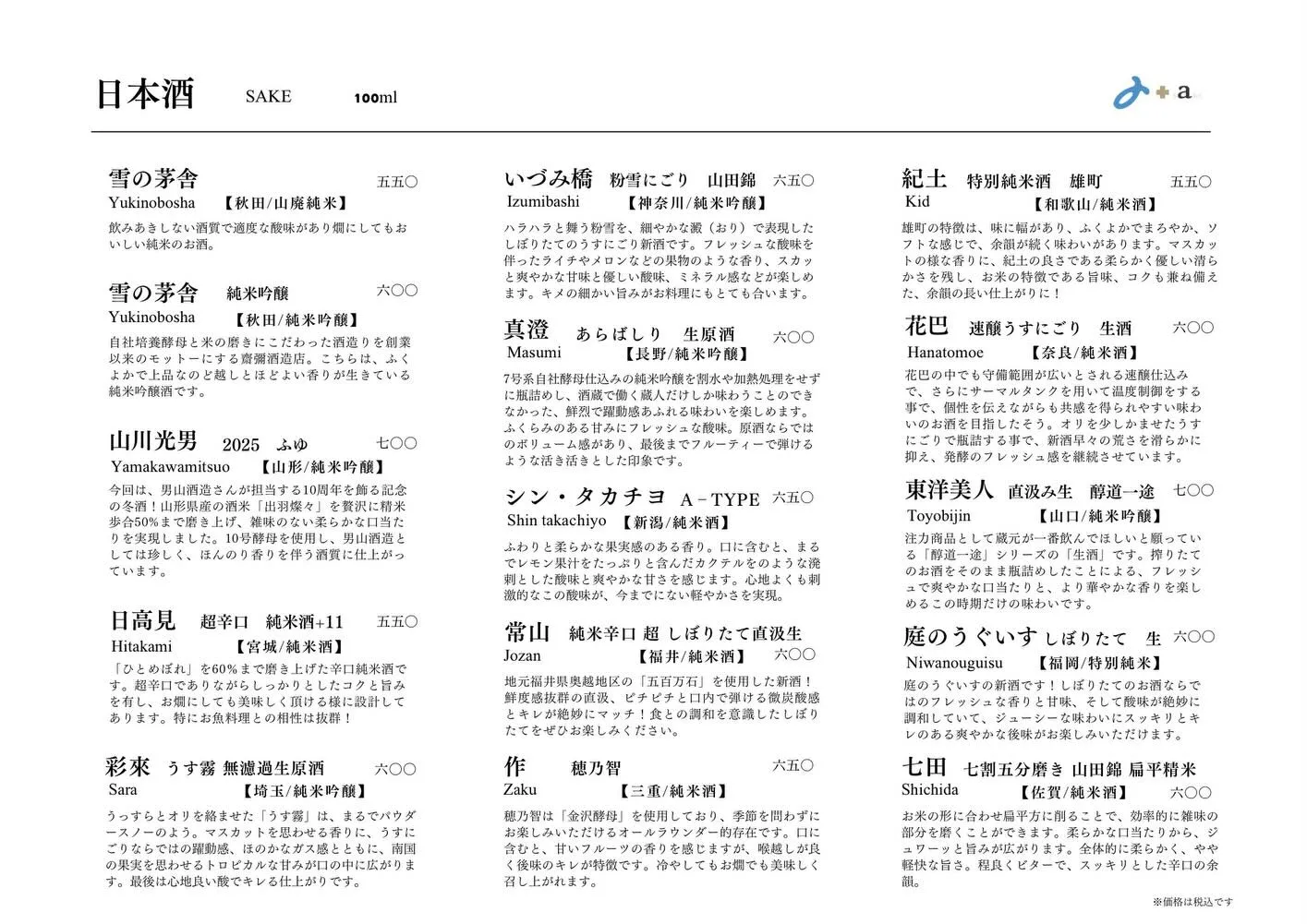 さかなの木12月11日のメニューです。