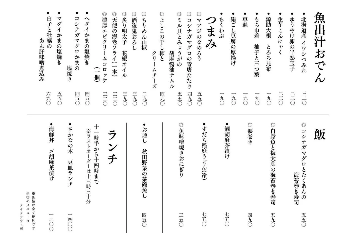 さかなの木12月18日のメニューです。