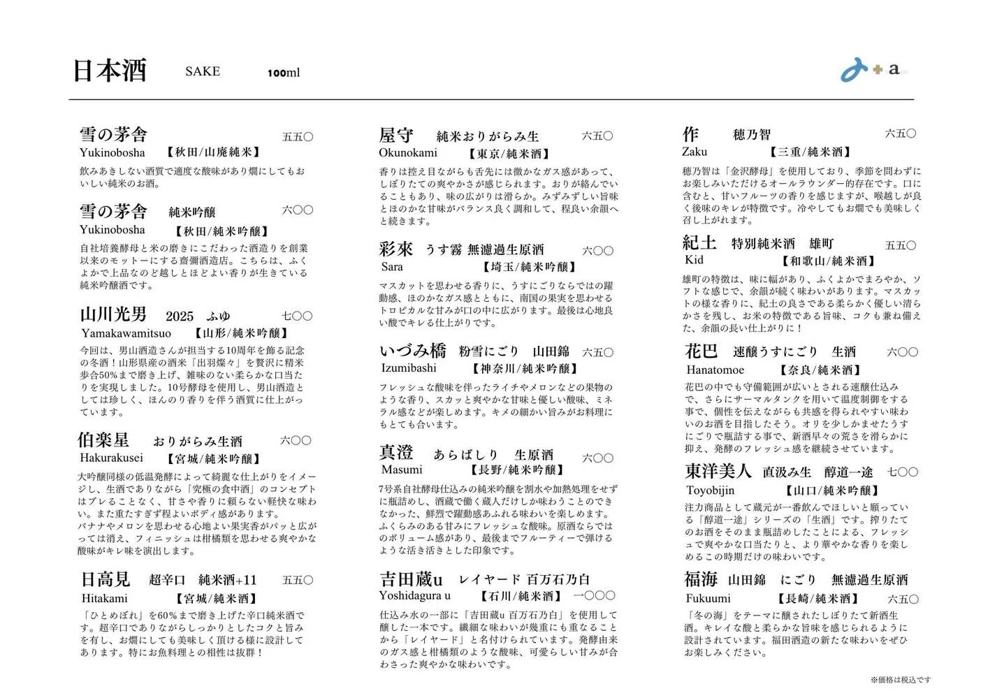 さかなの木12月18日のメニューです。