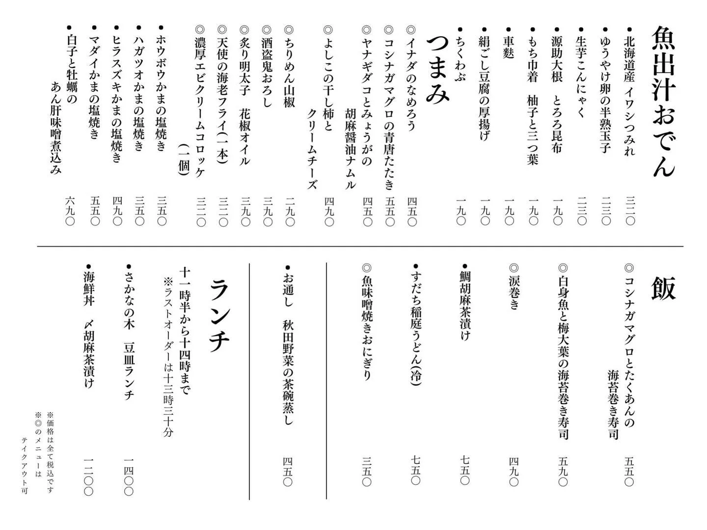 さかなの木12月26日のメニューです。