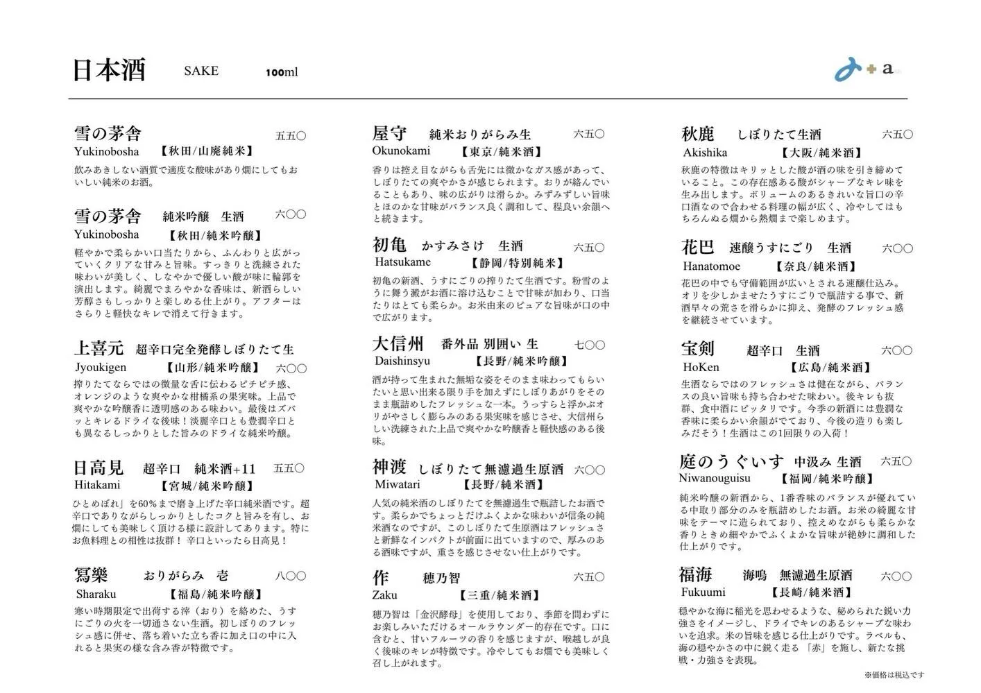 さかなの木12月28日のメニューです。