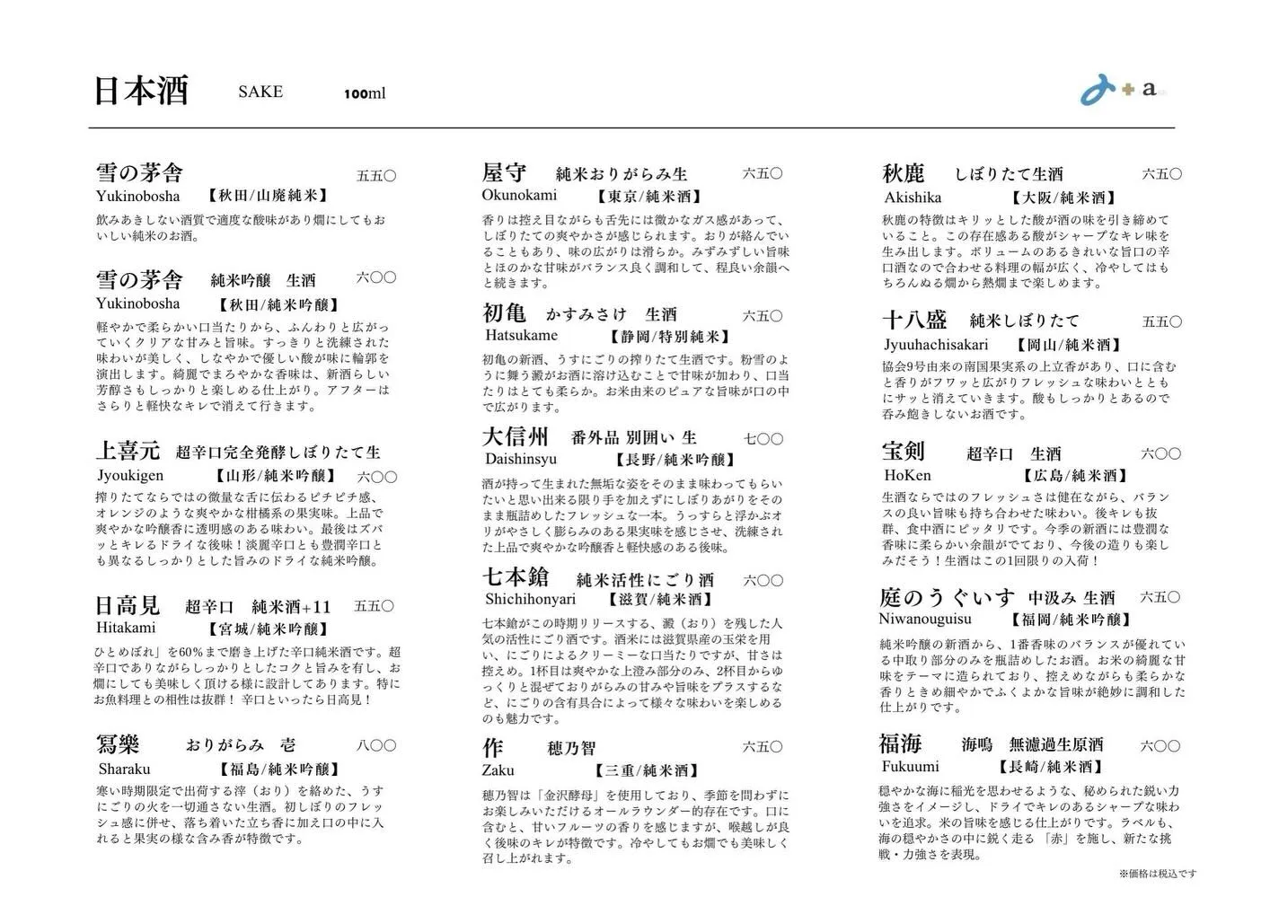 さかなの木12月29日のメニューです。