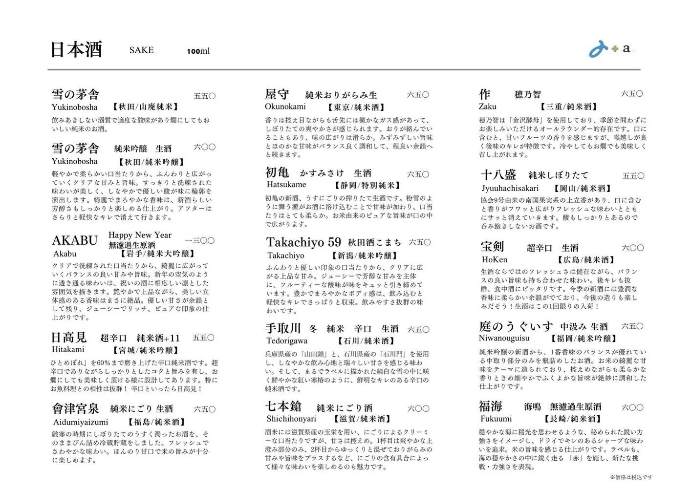 さかなの木1月8日のメニューです。