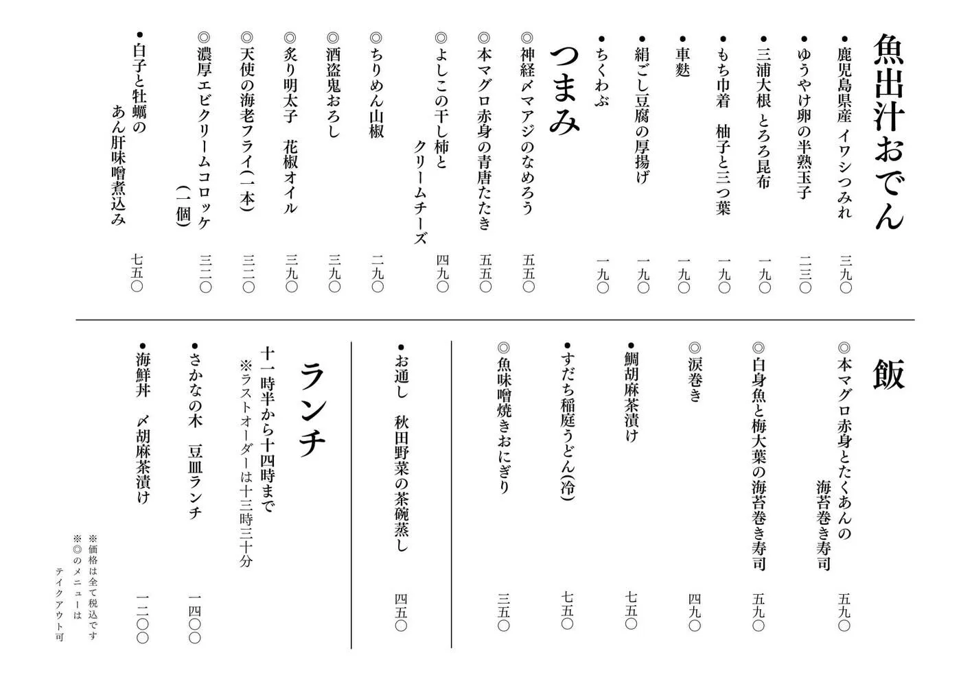 さかなの木1月12日のメニューです。