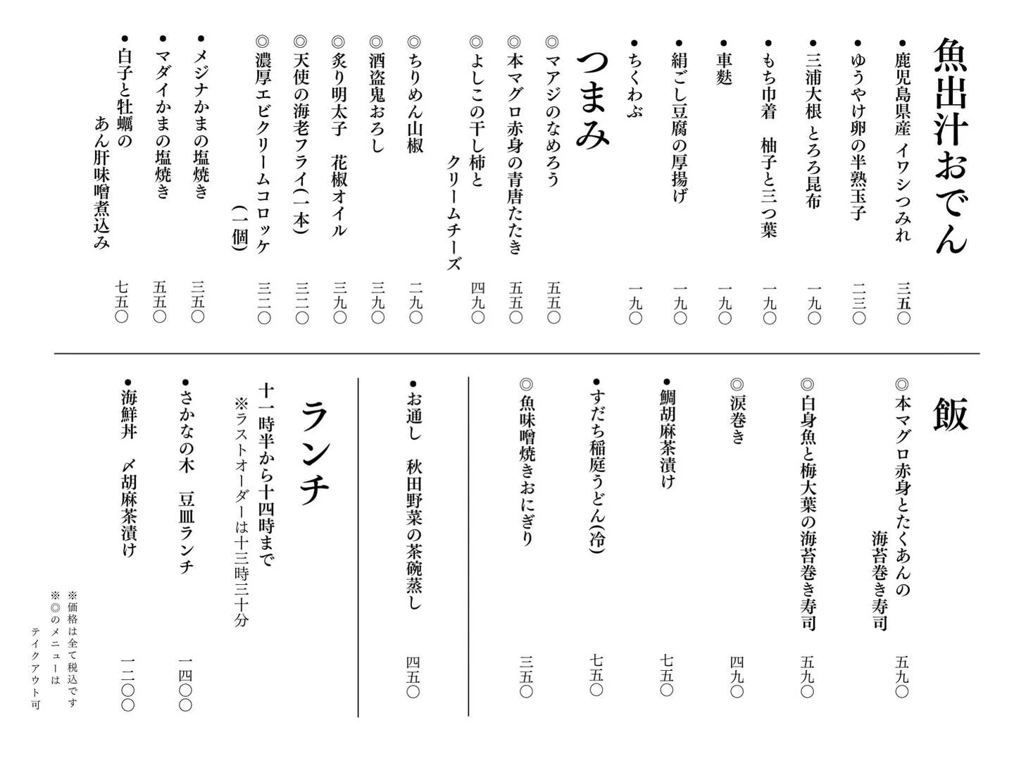 さかなの木1月13日のメニューです。