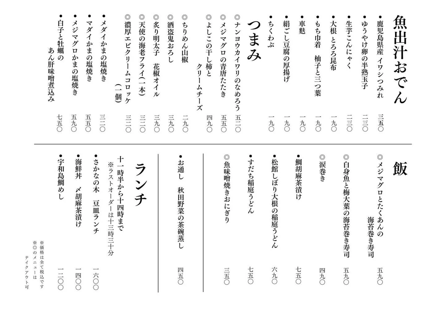 さかなの木1月27日のメニューです。