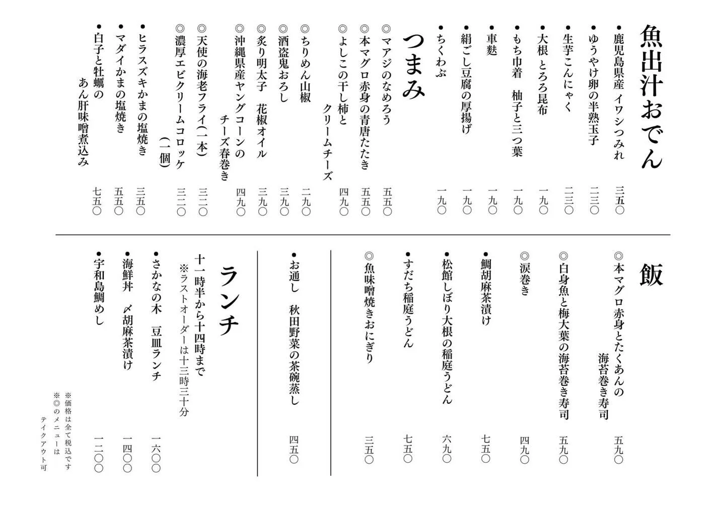 さかなの木1月29日のメニューです。
