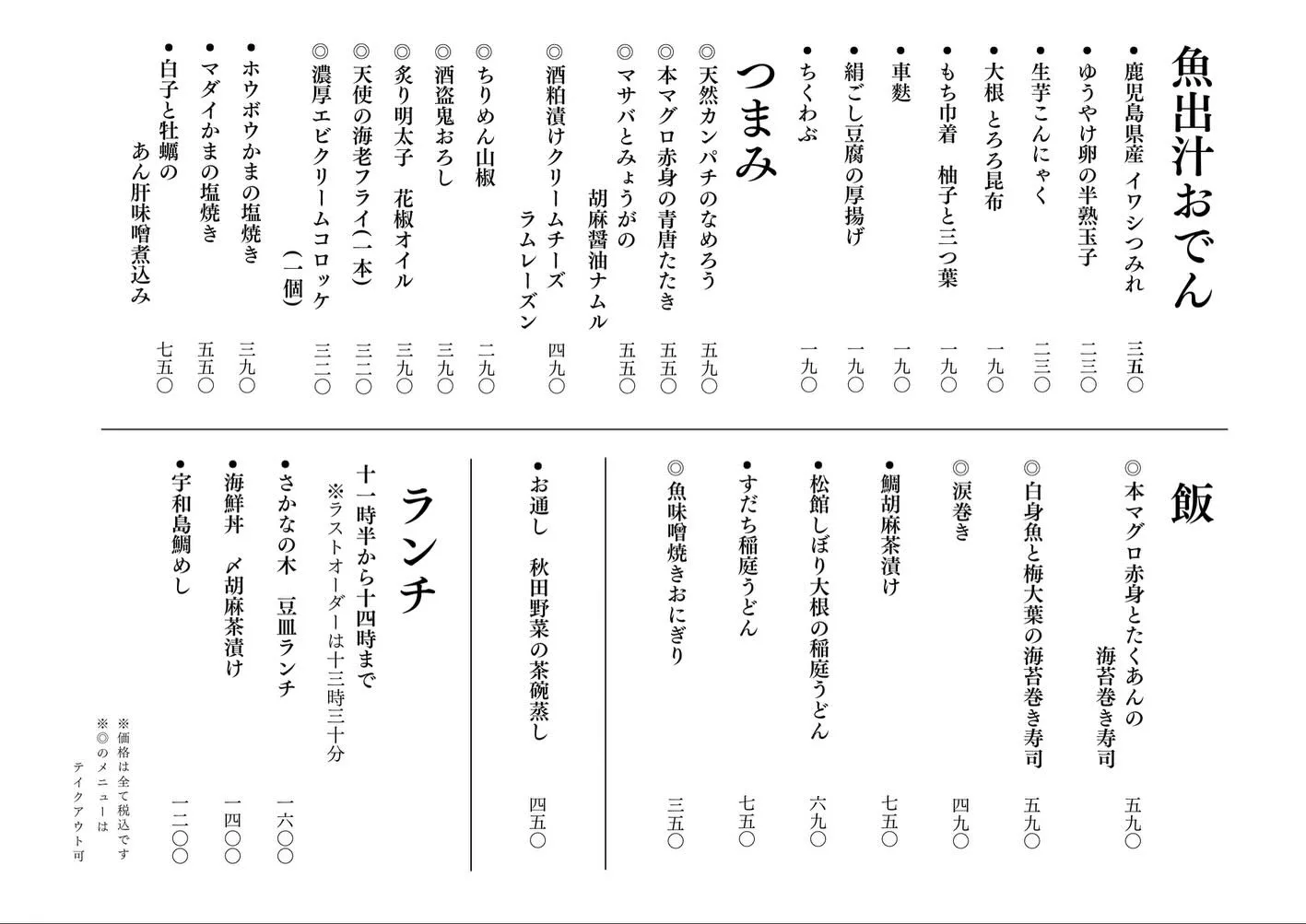 さかなの木2月3日のメニューです。