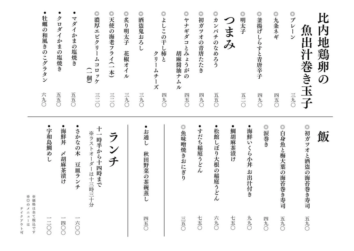 さかなの木3月4日のメニューです。
