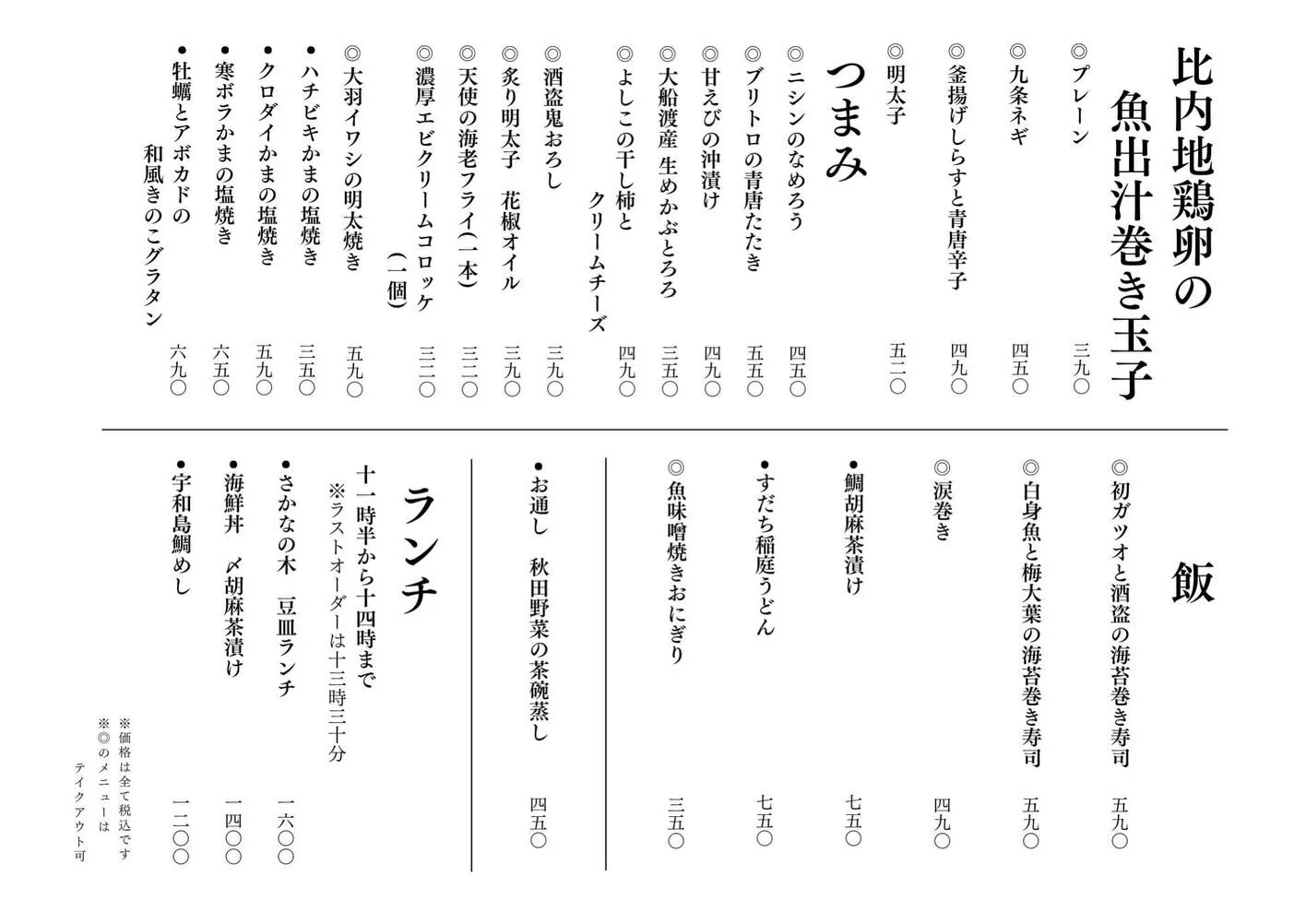 さかなの木3月14日のメニューです。