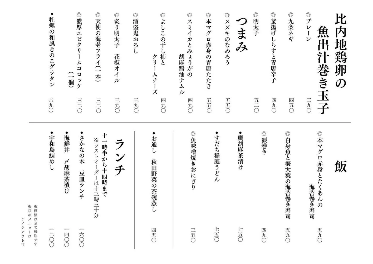 さかなの木3月27日のメニューです。