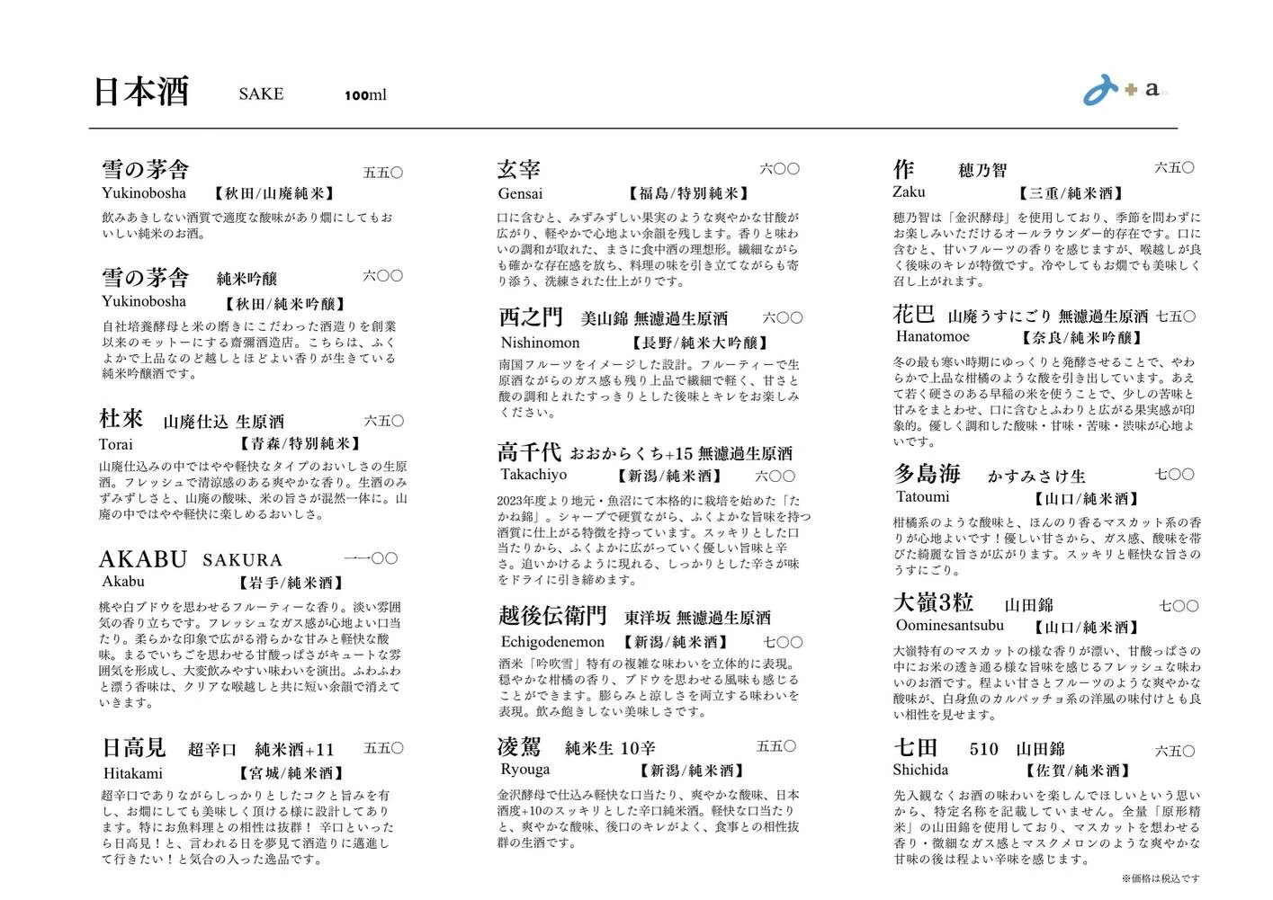 さかなの木4月1日のメニューです。