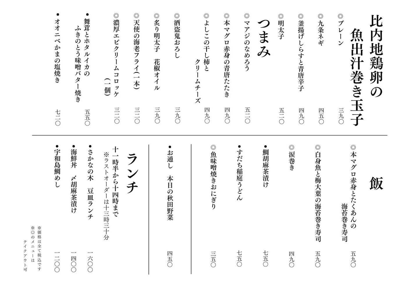 さかなの木4月10日のメニューです。