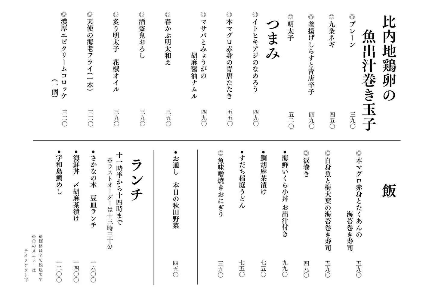 さかなの木4月22日のメニューです。