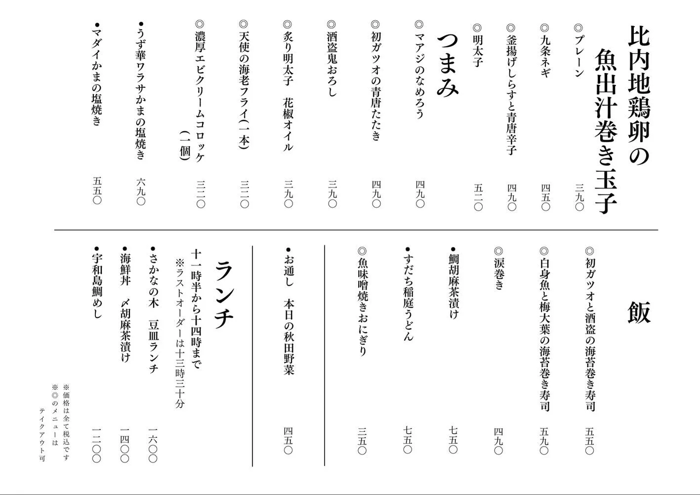 さかなの木4月24日のメニューです。