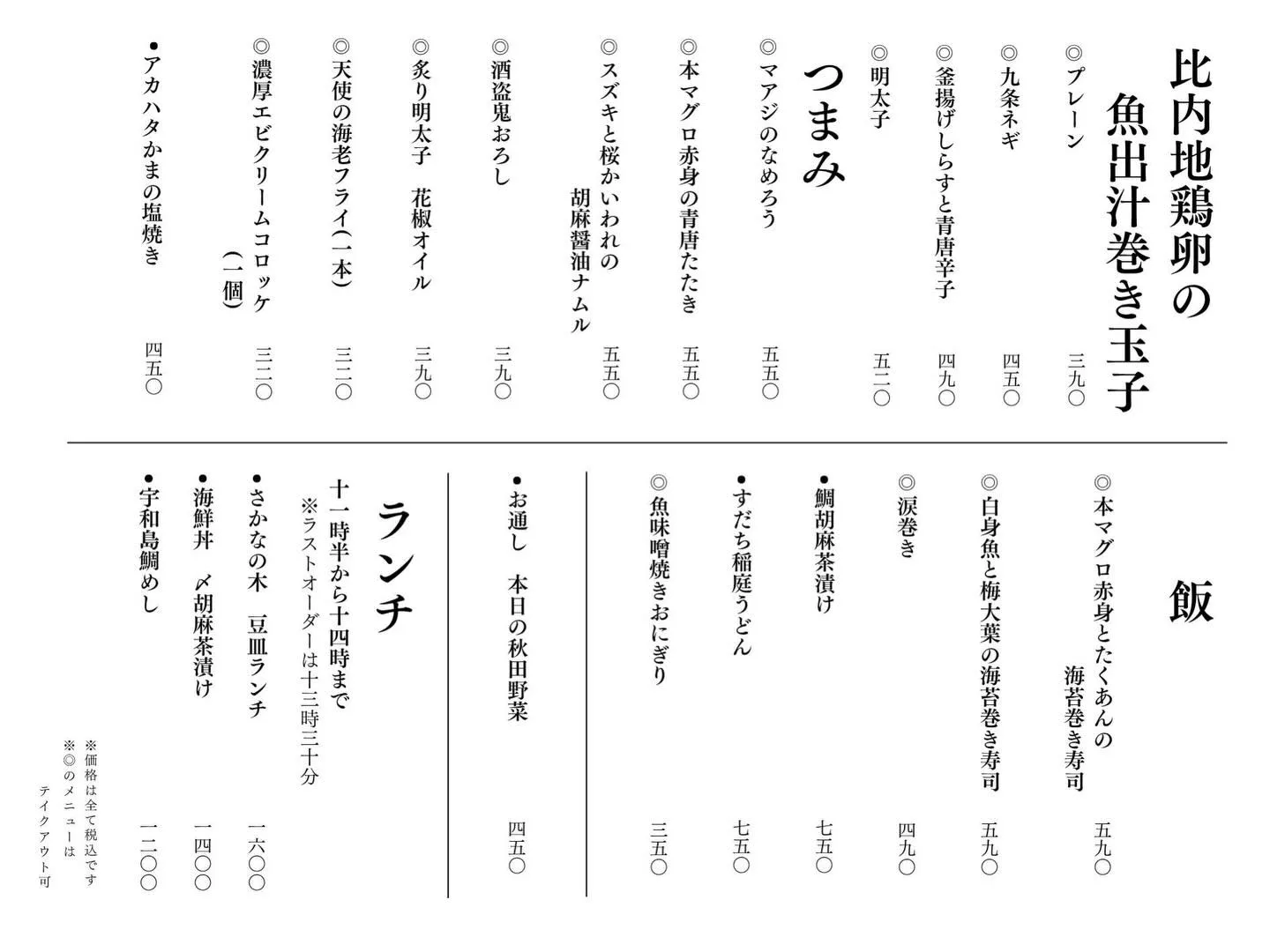 さかなの木4月27日のメニューです。