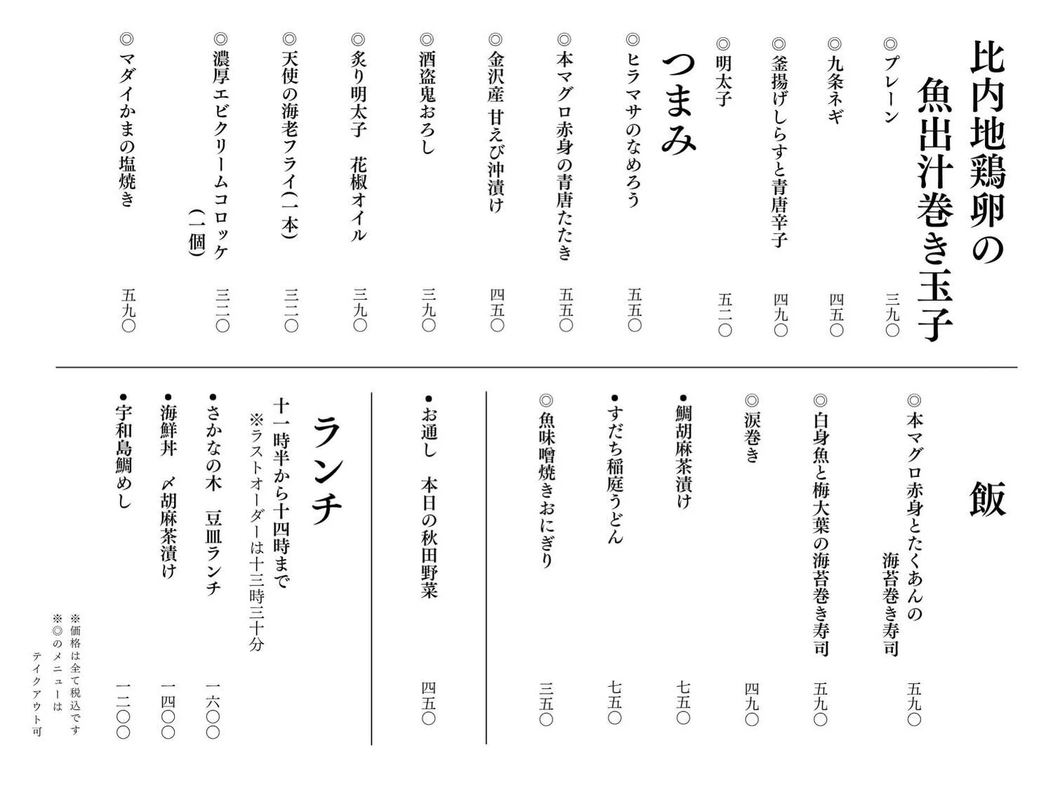 さかなの木4月30日のメニューです。