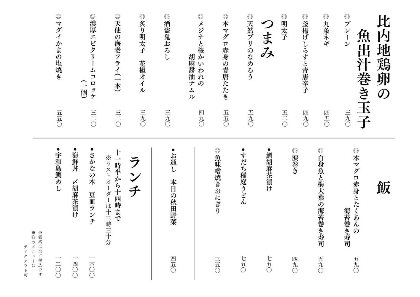 さかなの木5月6日のメニューです。