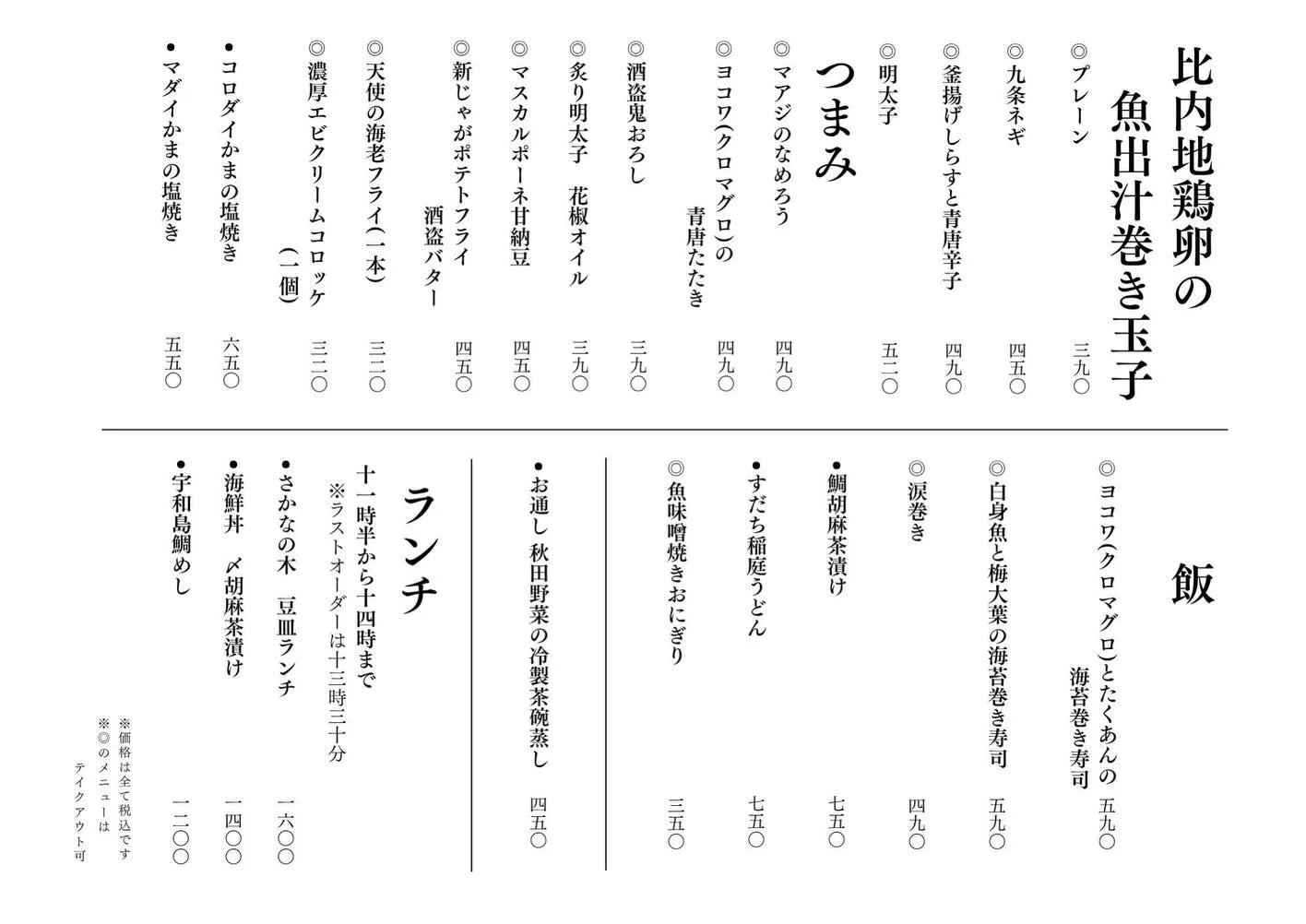 さかなの木5月13日のメニューです。
