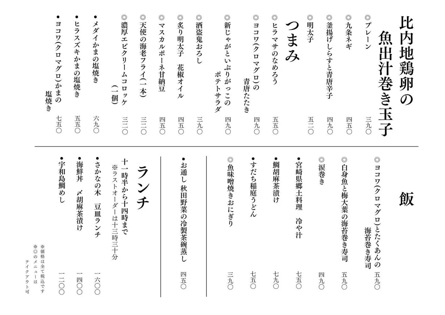 さかなの木5月20日のメニューです。