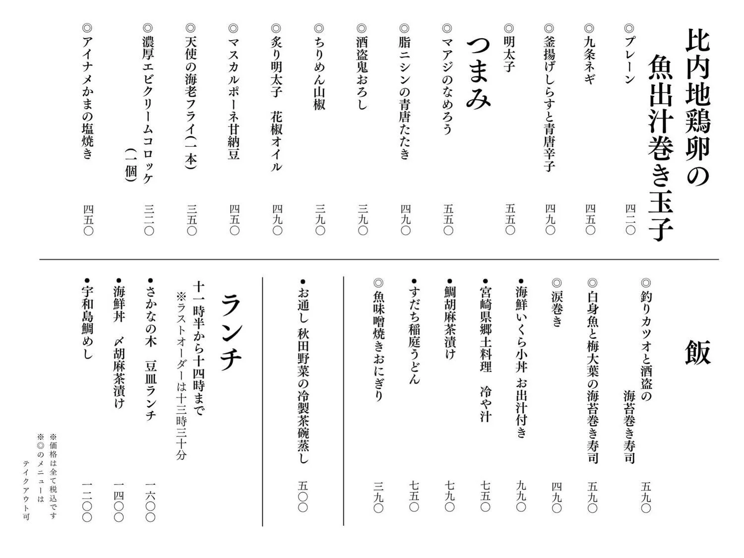 さかなの木7月1日のメニューです。