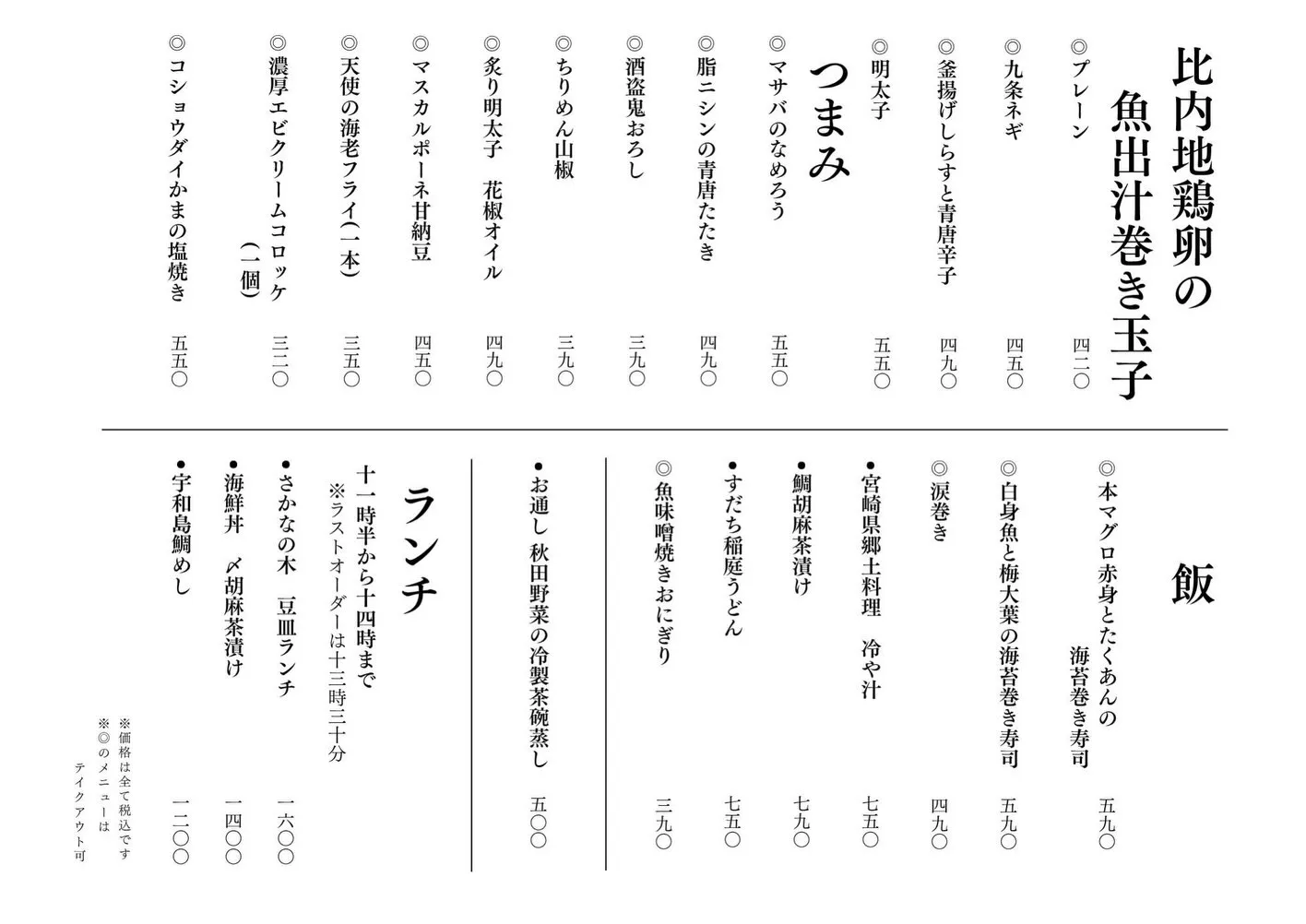 さかなの木7月3日のメニューです。