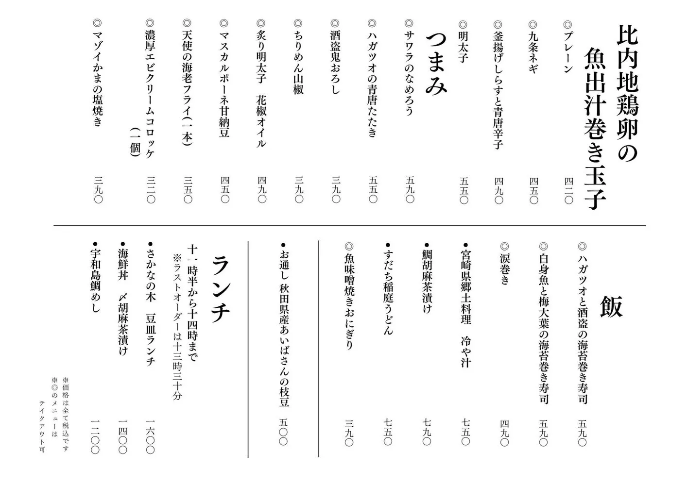 さかなの木7月29日のメニューです。