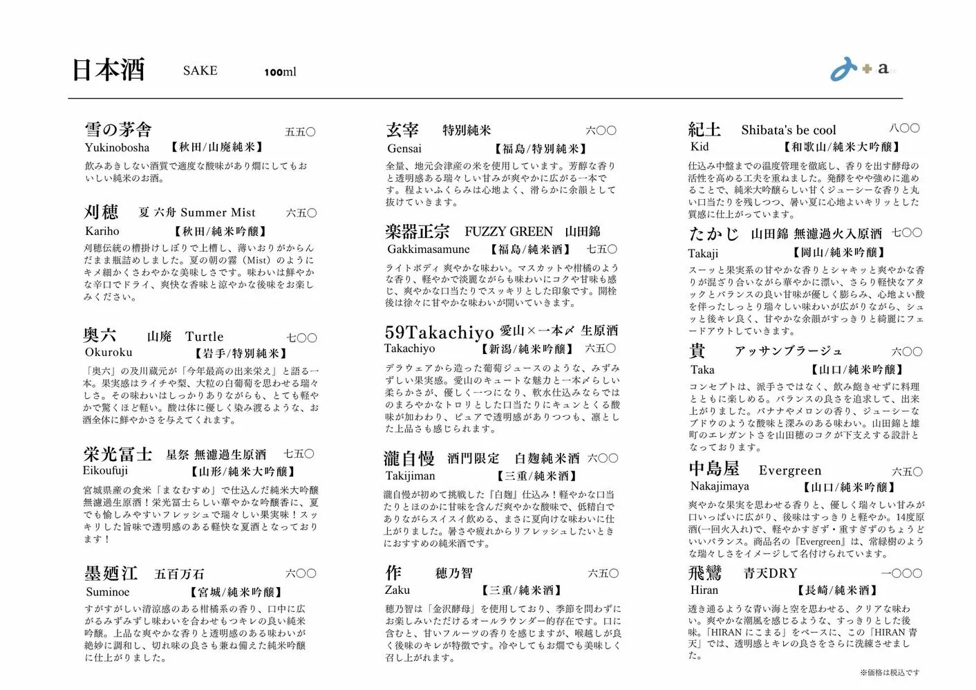 さかなの木8月5日のメニューです。
