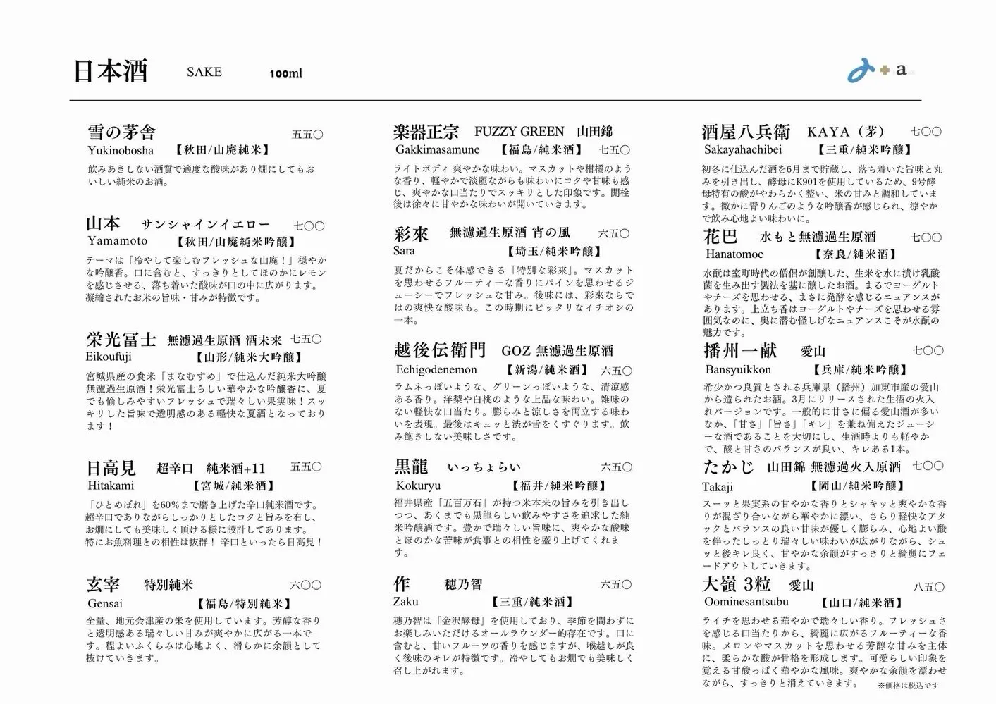 さかなの木8月15日のメニューです。