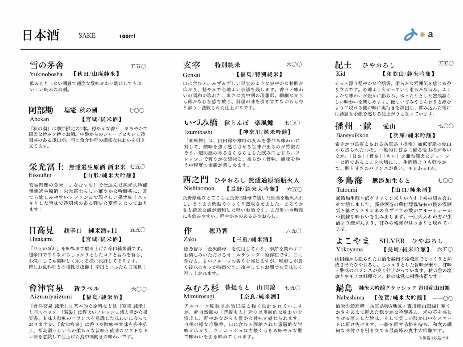 さかなの木9月2日のメニューです。