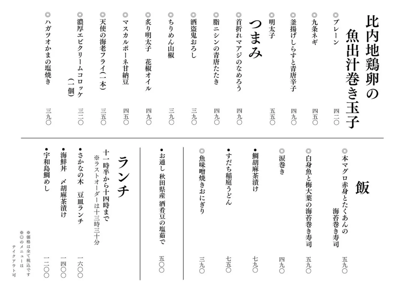 さかなの木9月28日のメニューです。