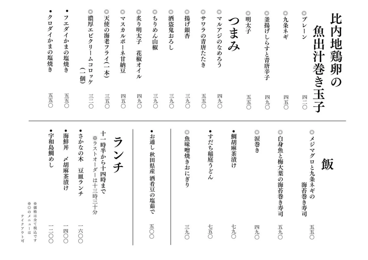 さかなの木10月7日のメニューです。