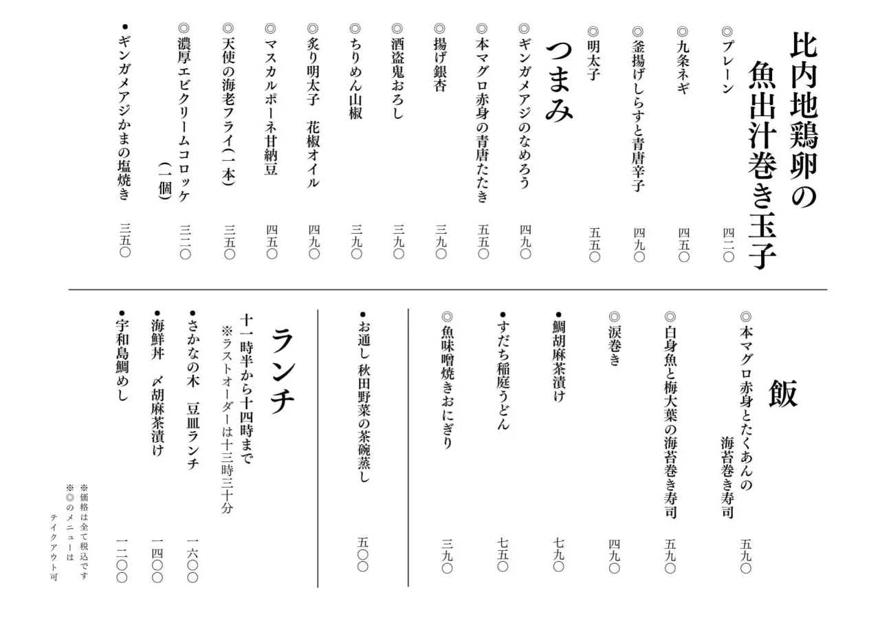 さかなの木10月12日のメニューです。